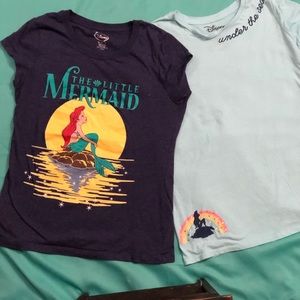 Lot of 2 Disney’s the little Mermaid tshirts size L